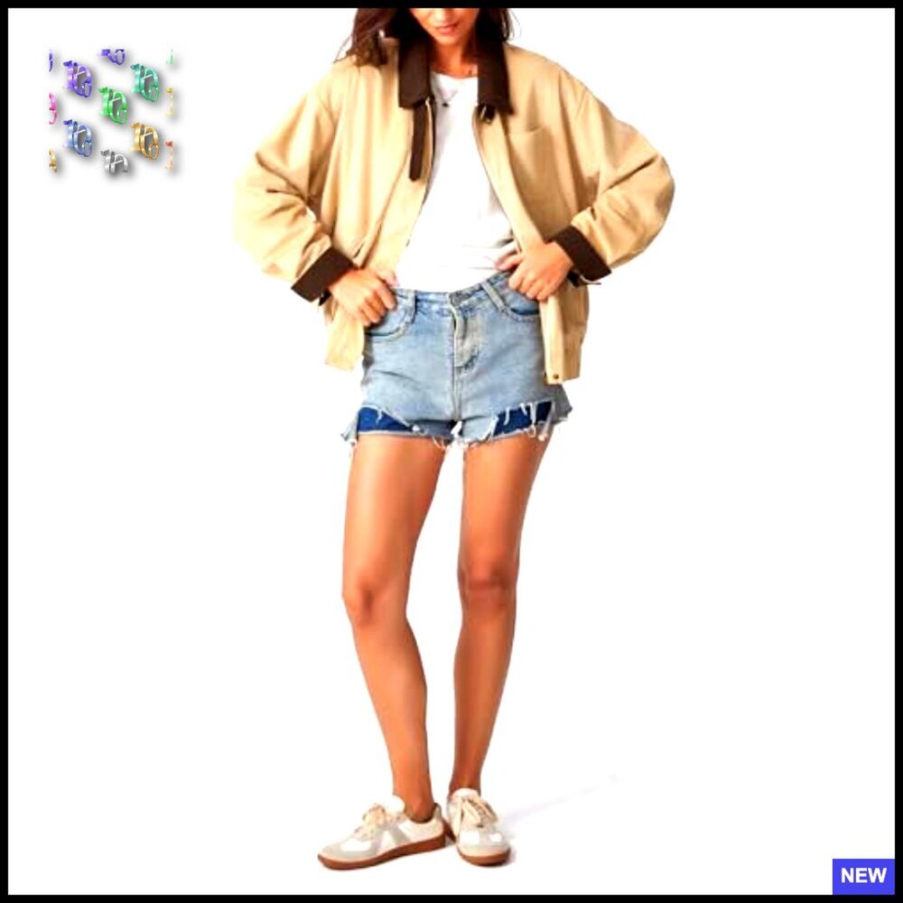 Faux Suede Oversized Bomber Jacket Corduroy Collar Vintage Barn Coat Chic - Picture 3 of 7